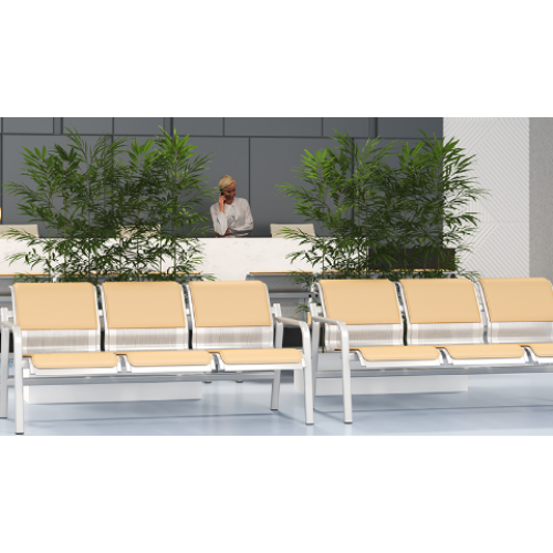 Многоместная секция стульев Тревел-Travel+ МC5/1 с мягкими накладками