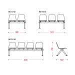Секция стульев YH-17/2 для торговых центров