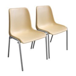 Секция пластиковых стульев М22  двухместная на металлокаркасе 