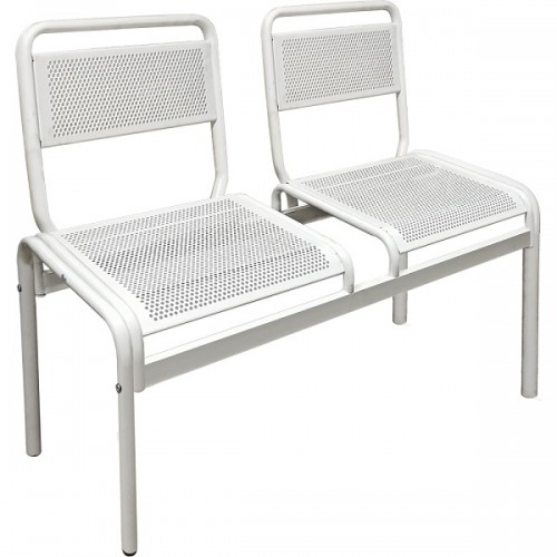 Секция перфорированных стульев 111-06 двухместная со спинкой