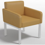 Кресло одноместное Клод-1 для приемной на металлокаркасе