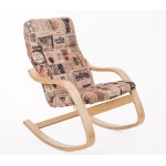 Кресло-качалка деревянное классическое ЭЙР обивка из ткани