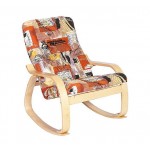 Кресло-качалка для отдыха деревянное с мягкой обивкой  Сайма