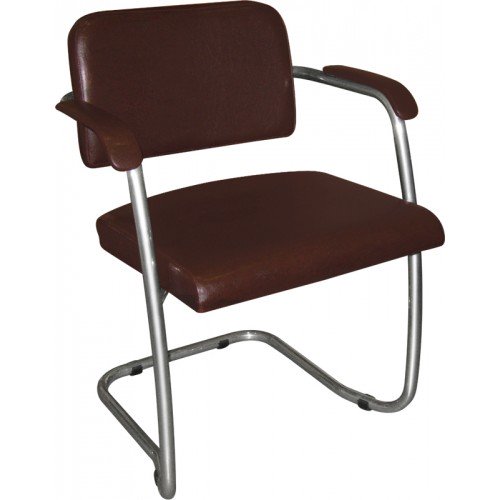 Кресло на полозьях для посетителя М36-04 с мягкими подлокотниками