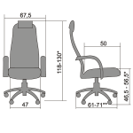 Кресло руководителя МТ-ВК-8 хромированное с высокой спинкой