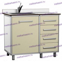 Стол с мойкой СЛМ 02.01Э лабораторный с 4 ящиками