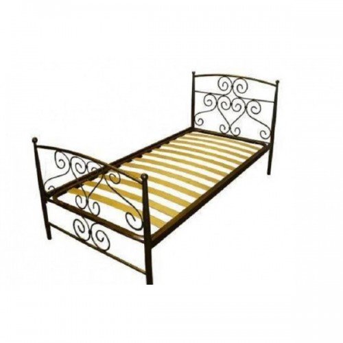 Кровать для гостиницы металлическая  К.103.46 с деревянными ламелями