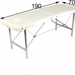 Складной массажный стол КФ-190/70 стационарный, алюминиевый каркас