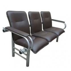 Секция стульев АМ-Плаза 2П с подлокотниками и мягкими сидениями
