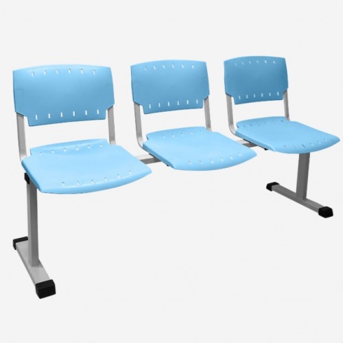 Секция стульев КФ-ПС 09-6 трехместная с пластиковыми сиденьями 