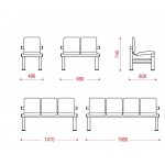 Секция стульев мягкая YH-108  для холла гостиницы