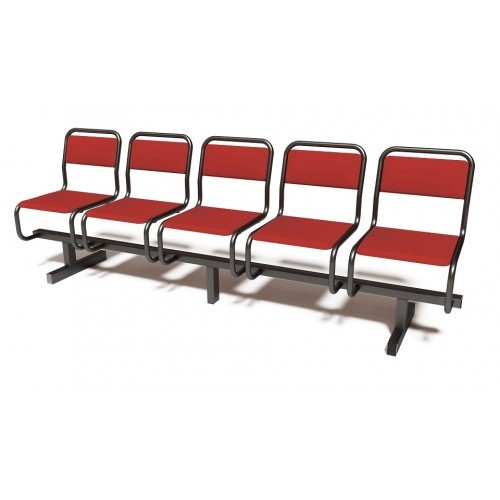 Секция стульев пятиместная СС-430.06 сварная с мягкими сидениями