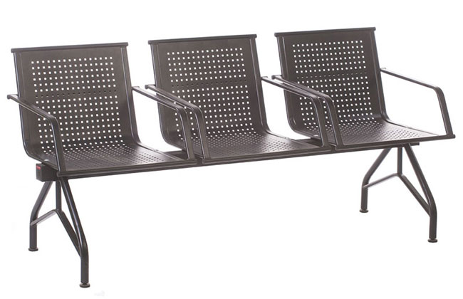 Секция стульев 3 х местная металлическая перфорированная